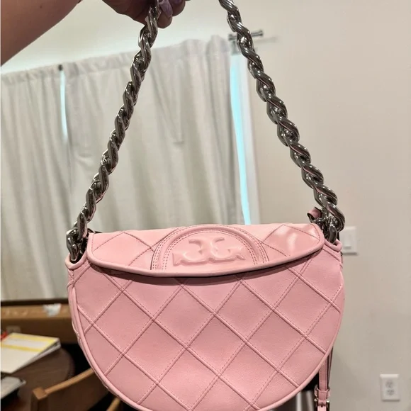 Tory Burch mini soft Fleming crescent bag - Picture 4 of 8